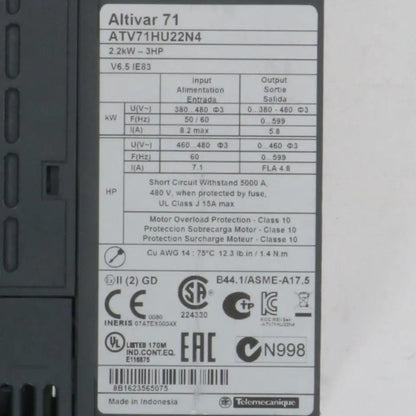 Schneider Electric Altivar 71 Variable Speed Drive