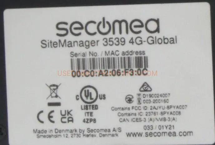 Secomea SiteManager 3539 4G-Global IoT Gateway - New in OG Box