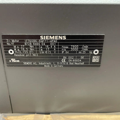 Siemens 1FT6086-8AF71-4PA0 Servo Motor