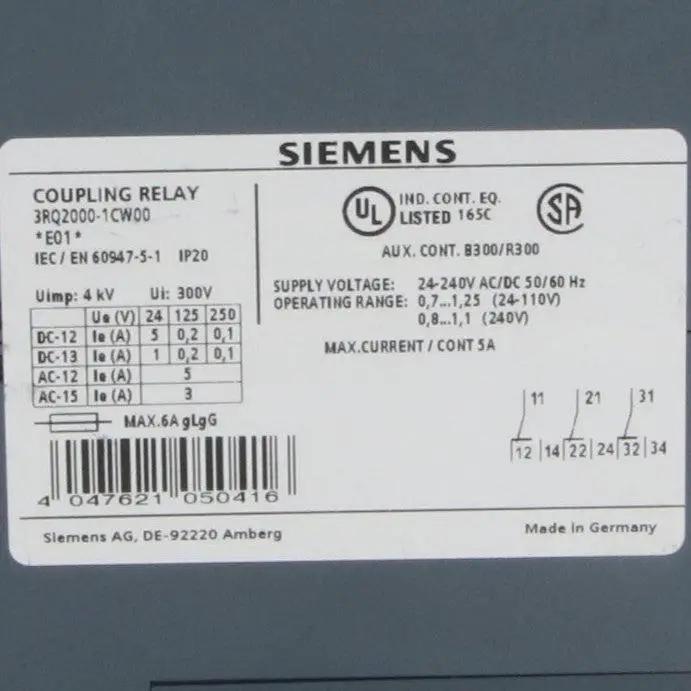 Siemens 3RQ2000 1CW00 Coupling Relay