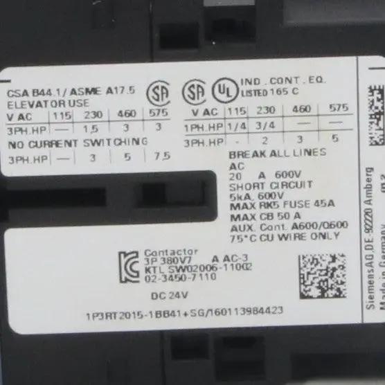 Siemens 3RT2015 1BB41 Power Contactor