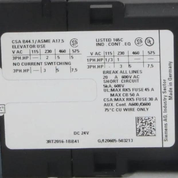 Siemens 3RT2016 1BB41 Power Contactor
