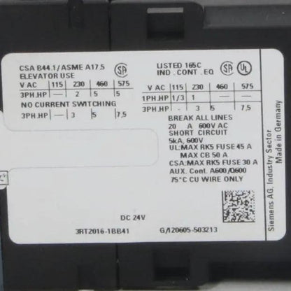 Siemens 3RT2016 1BB41 Power Contactor