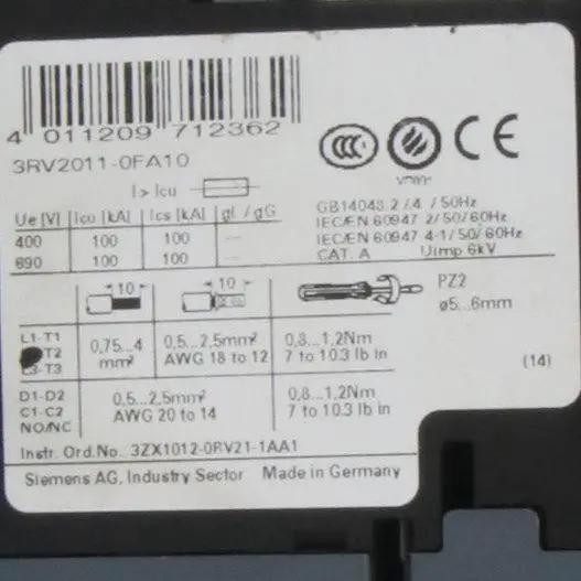Siemens 3RV2011 0FA10 Circuit Breaker