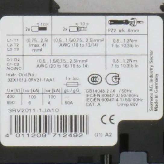 Siemens 3RV2011 1JA10 Circuit Breaker