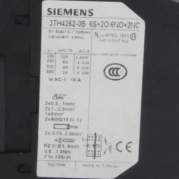 Siemens 3TH42 62 0BB4 Contactor Relay