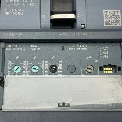 Siemens 3VA2116-5HL46-0AA0 Circuit Breaker with ETU320LI Trip Unit
