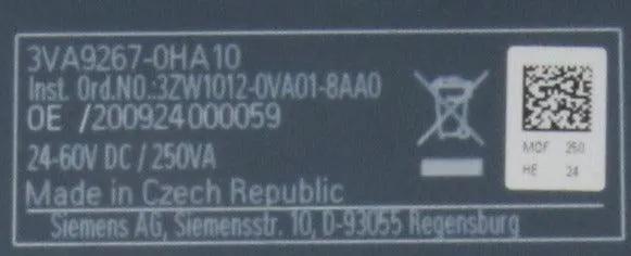 Siemens 3VA9267-0HA10 Motor Operator