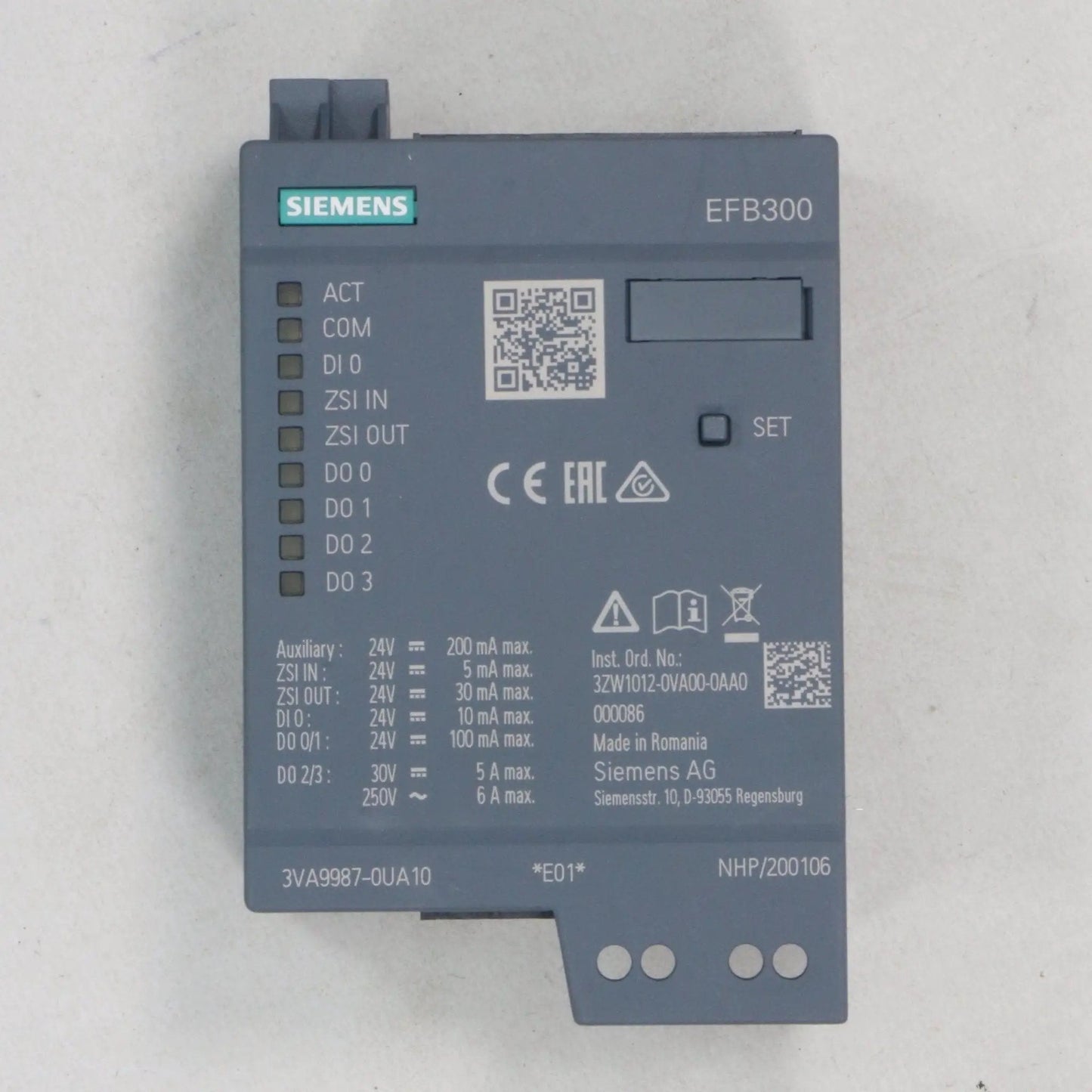 Siemens 3VA9987-OUA10 EFB300 External Function Box