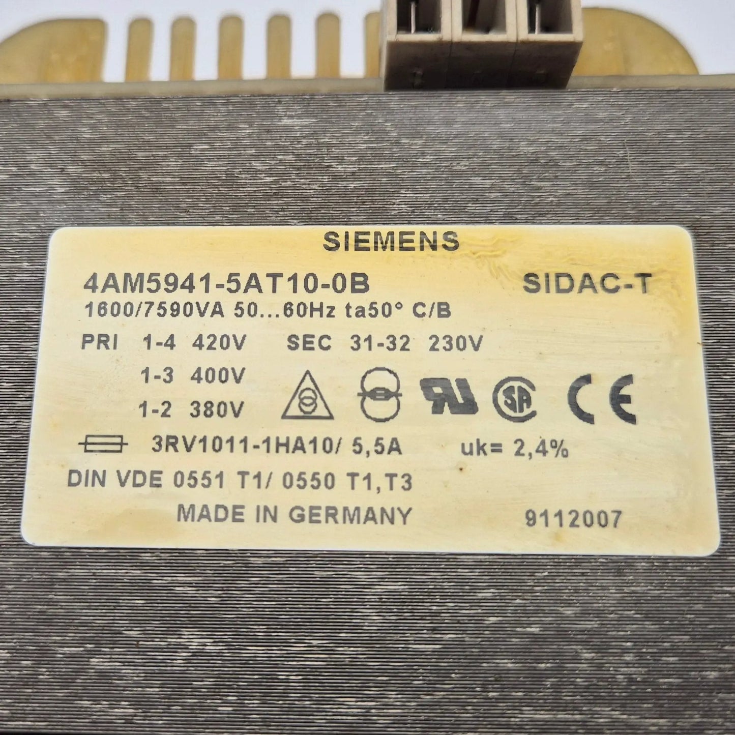 Siemens 4AM5941-5AT10-0B Single Phase Control Transformer