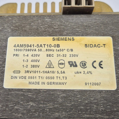 Siemens 4AM5941-5AT10-0B Single Phase Control Transformer
