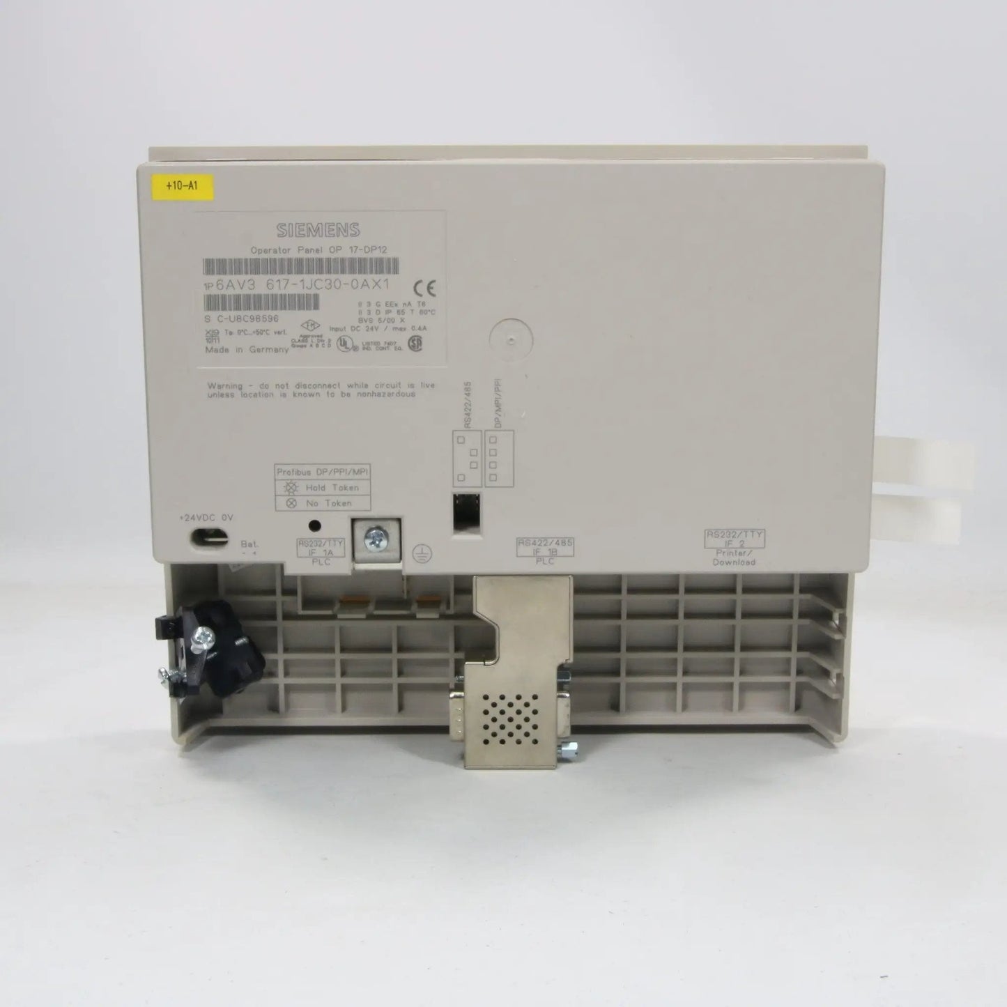 Siemens 6AV3 617-1JC30-0AX1 Operator Panel OP17-DP12
