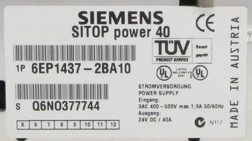 Siemens 6EP1 437-2BA10 Sitop Power 40