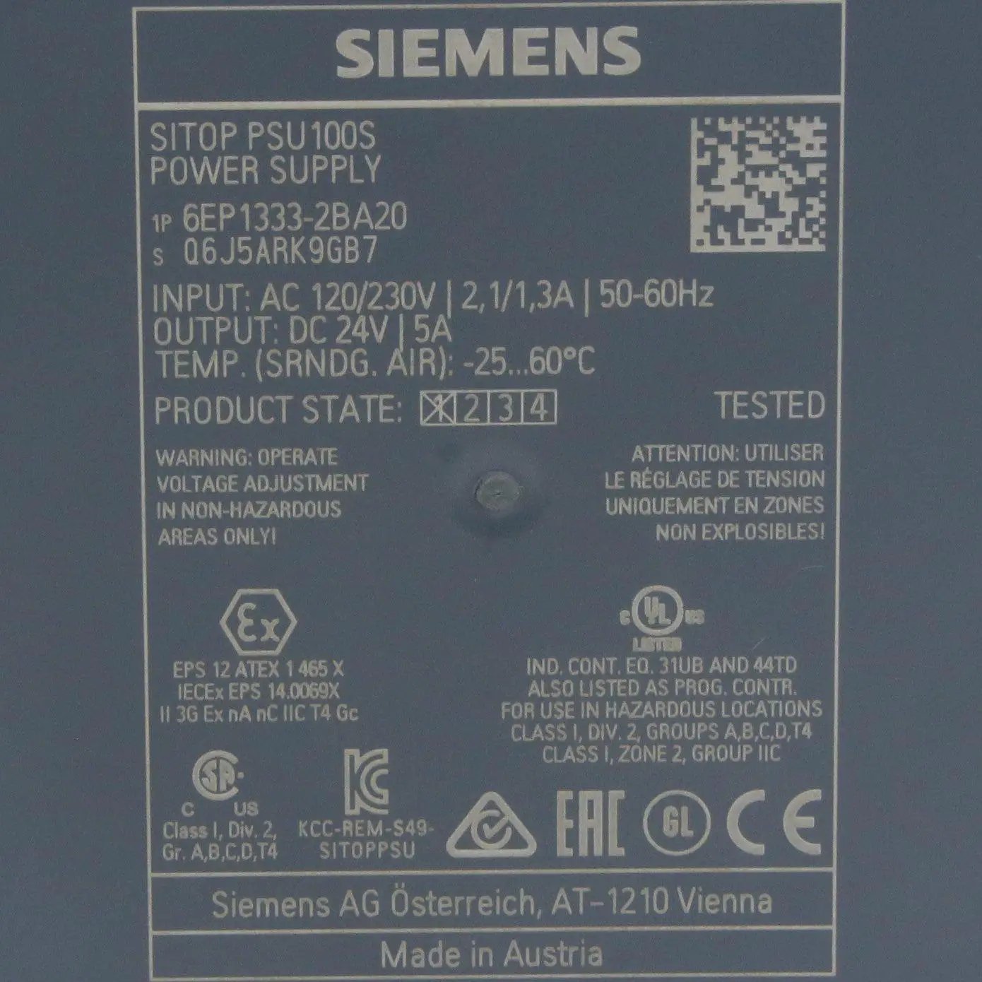 Siemens 6EP1333 2BA20 Sitop PSU 100S
