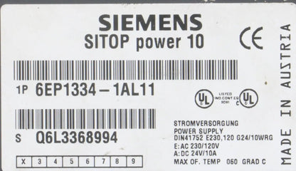 Siemens 6EP1334-1AL11 Sitop Power 10 Power Supply