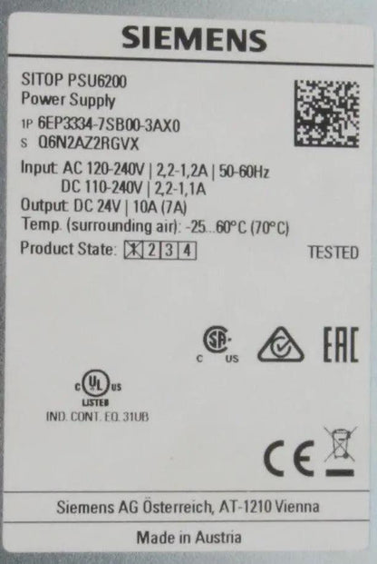 Siemens 6EP3334-7SB00-3AX0 PSU6200 Power Supply