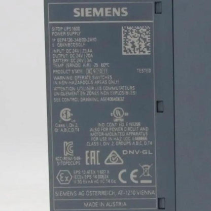 Siemens 6EP4136 3AB00 2AY0 Sitop UPS1600 Uninterruptible Power Supply