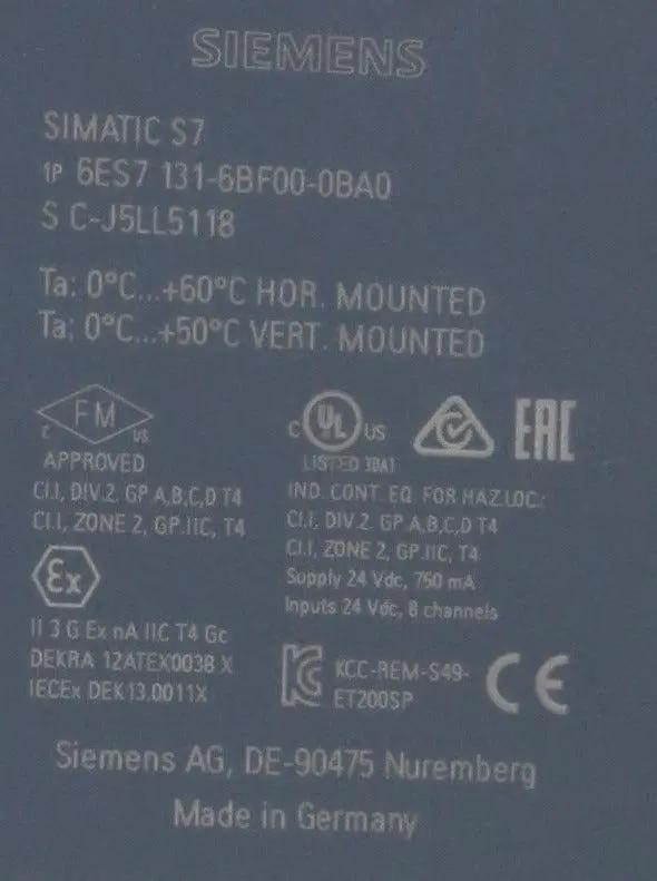 Siemens 6ES7 131-6BF00-0BA0 Digital Input Module