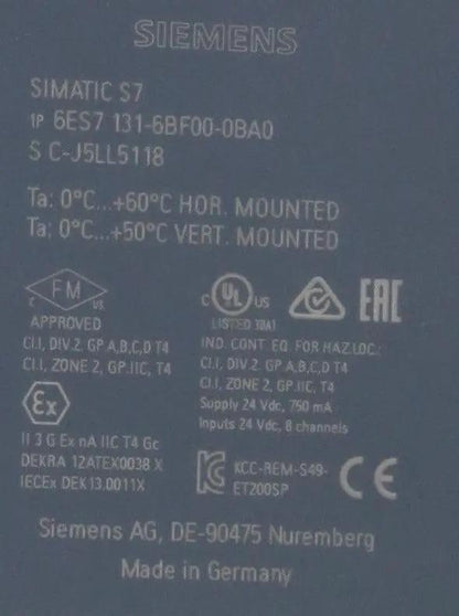 Siemens 6ES7 131-6BF00-0BA0 Digital Input Module