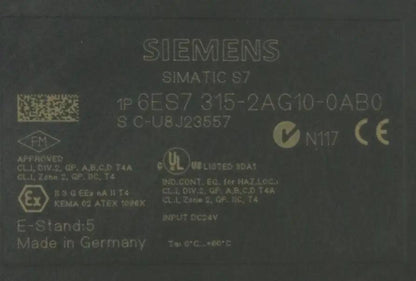 Siemens 6ES7 315-2AG10-0AB0 CPU Module
