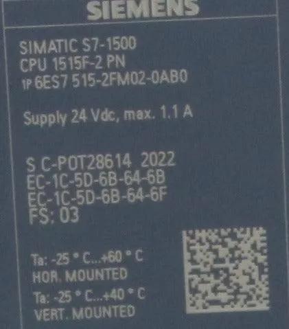Siemens 6ES7 515-2FM02-0AB0 CPU