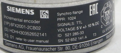 Siemens 6FX2001-2CB02 Incremental Encoder