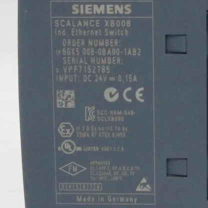 Siemens 6GK5008 0BA00 1AB2 Scalance XB008 Industrial Ethernet Switch