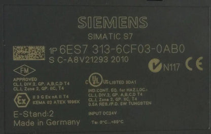 Siemens CPU313C-2 DP Compact CPU 6ES7 313-6CF03-0AB0