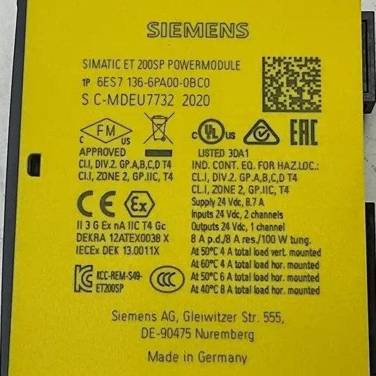 Siemens ET 200SP Power Module - 6ES7 136-6PA00-0BC0