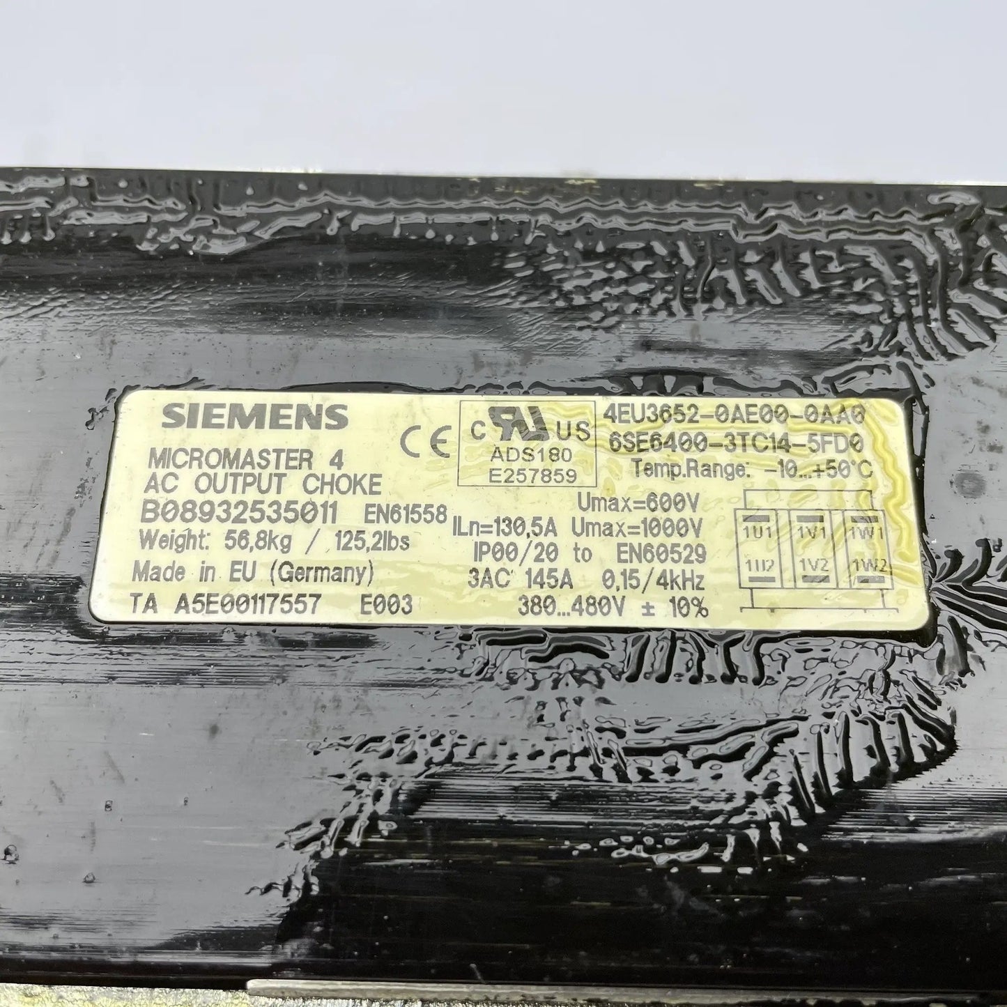 Siemens Micromaster AC output choke 1P SE6400