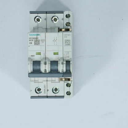 Siemens Miniature circuit breaker 400 V 6kA, 2-pole, C, 6 A, D=70 mm