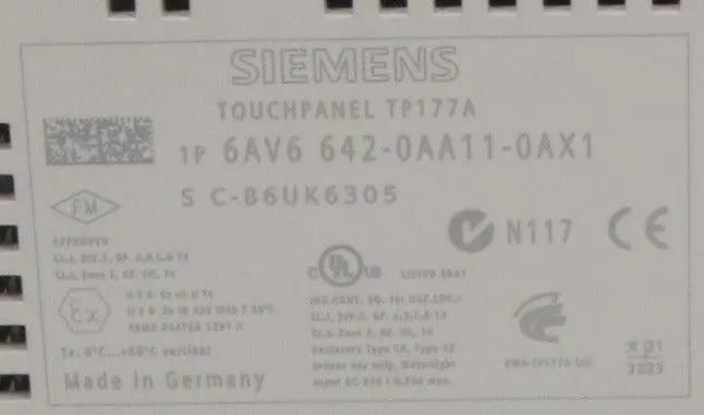 Siemens Simatic 6AV6 642-0AA11-0AX1 Touch Panel TP 177A