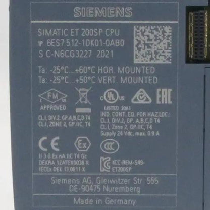 Siemens Simatic 6ES7 512 1DK01 0AB0 CPU Module