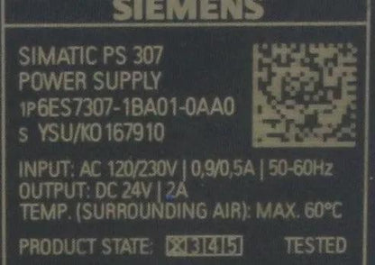 Siemens Simatic PS 307 Power Supply 6ES7307-1BA01-0AA0