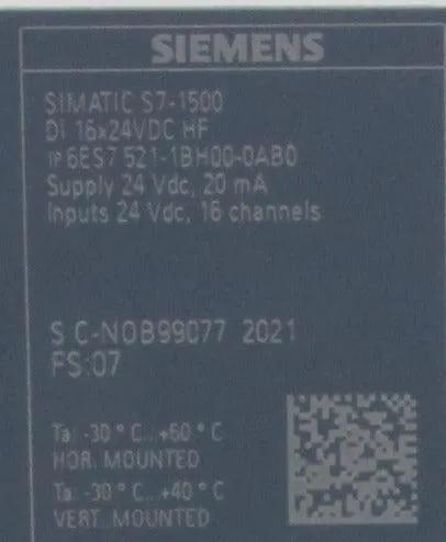 Siemens Simatic S7- 1500 6ES7 521-1BH00-0AB0 Digital Input Module