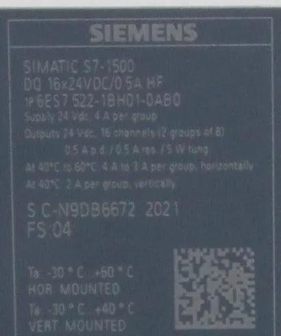Siemens Simatic S7- 1500 6ES7 522-1BH01-0AB0 Digital Output Module