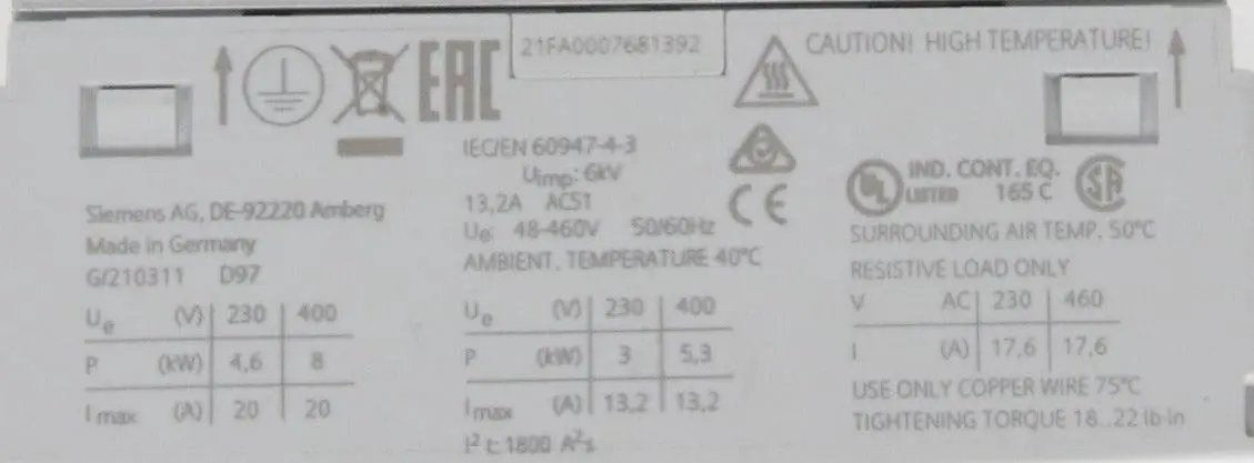 Siemens Sirius 3RF2320 1AA44 Solid State Contactor