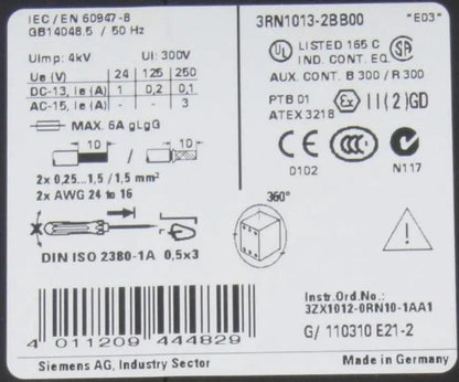 Siemens Sirius 3RN1013 2BB00 Motor Protection Module