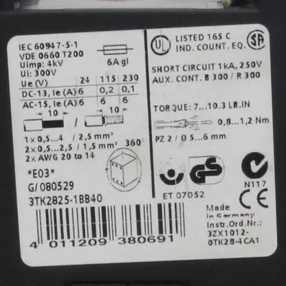 Siemens Sirius 3TK2825 1BB40 Safety Relay