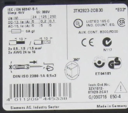 Siemens Sirius Safety Relay 3TK2823-2CB30
