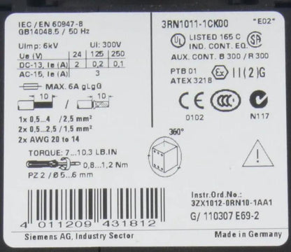Siemens Sirius Thermistor Motor Protection Module 3RN1011-1CK00
