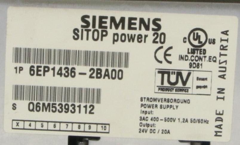 Siemens Sitop 6EP1436-2BA00 Power 20 Supply