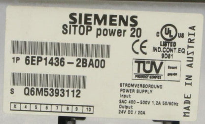 Siemens Sitop 6EP1436-2BA00 Power 20 Supply