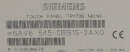 Siemens TP170B Touch Panel - 6AV6 545-0BB15-2AX0