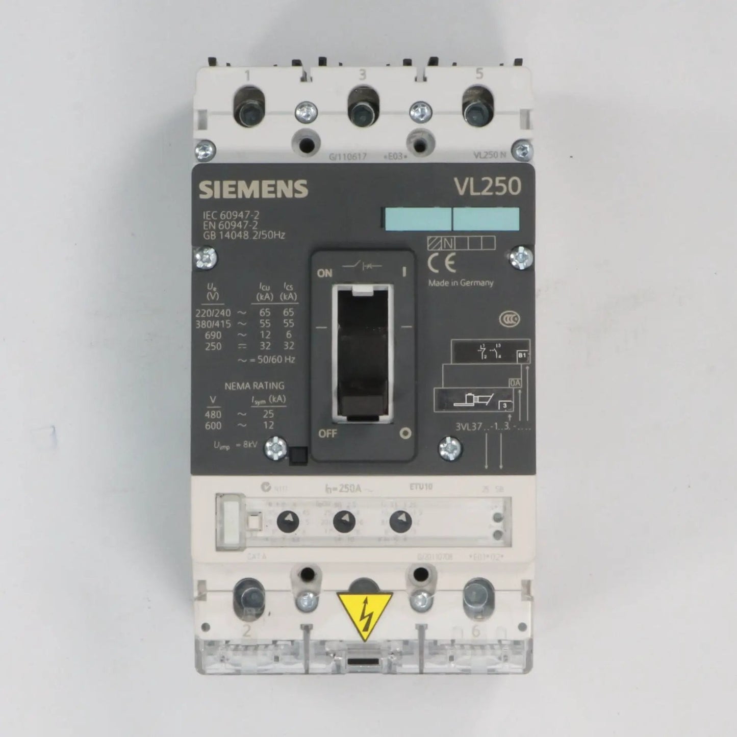 Siemens VL250N 3VL3725 1AA36 0AA0 Circuit Breaker