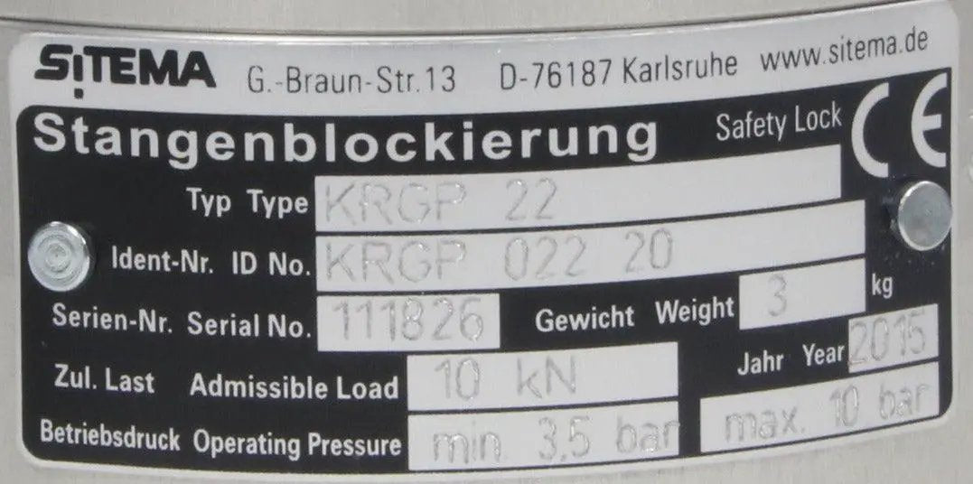 Sitema KRGP 22 Pneumatic Safety Brake