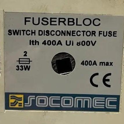 Socomec Fuserbloc Fuse Combination Switch - 400A