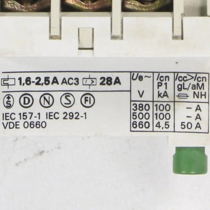Sprecher + Schuh KTA 3-25 Motor Circuit Protector 1.6 - 2.5 A