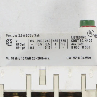 Sprecher + Schuh KTA 3-25 Motor Circuit Protector 1.6 - 2.5 A