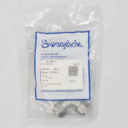 Swagelok SS 12M0 4 Union Cross Tube Fitting (2x)
